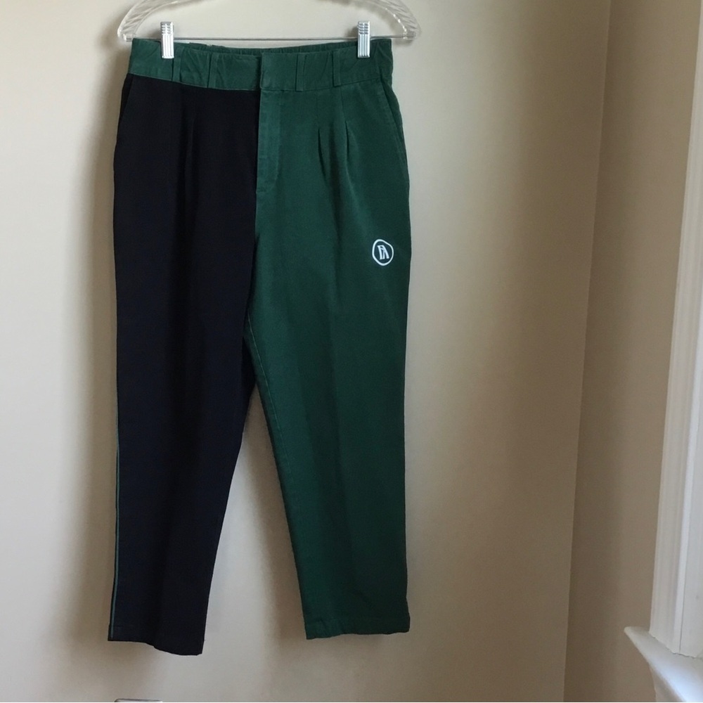 Fore All Laura High Waist Cropped Golf Trousers Green Black Color Block - Picture 3 of 13